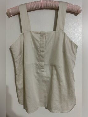 Stockholm Atelier Cream Square Neck Prima Cotton Tank Top - size 2 NWT
